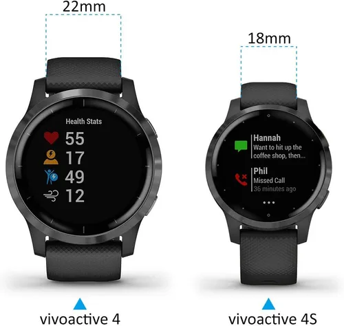 Miniatura 3 de C2D JOY Correa clásica de nailon compatible con Garmin vivoactive 4S Venu 2S/3S/3S/3S, 3S, 3S, 3S, 3S, correa de repuesto para mujer, correa de Negro