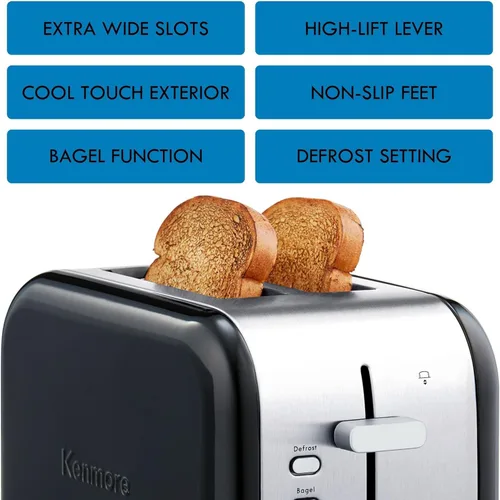 Miniatura 3 de Kenmore 40600 Tostadora de 2 rebanadas en negro