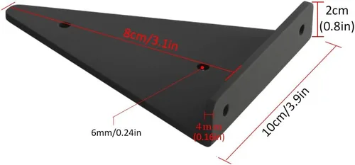 Miniatura 2 de Soportes flotantes de metal triangulares para estantes, montaje en pared, soporte oculto para estantes, para dormitorio, sala de estar, baño, Negro