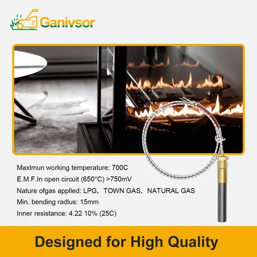 Miniatura 7 de Ganivsor Generadores de termopila de 24", termopila Q313A de 750 milivoltios para calentador de agua a gas/chimenea/freidora de gas/horno, termopar