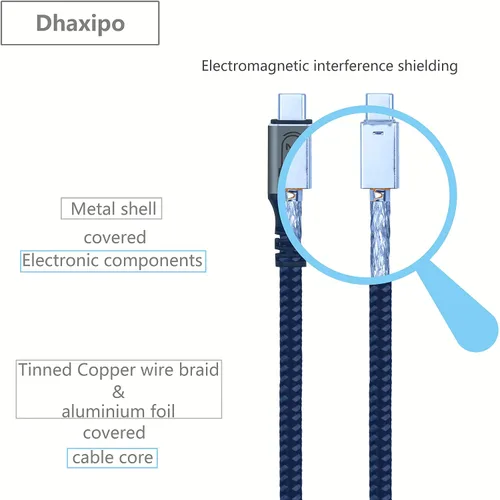 Miniatura 4 de Cable USB C 3.2 Gen 2, 6.6 pies 20 Gbps de transferencia de datos 4K de salida de video cable para monitor, carga rápida PD de 240 W para iPhone
