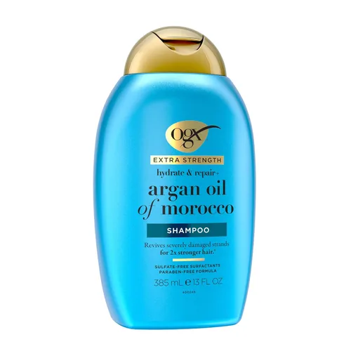 Miniatura 7 de OGX Champú de fuerza extra hidratante y reparación + aceite de argán de Marruecos para cabello seco y dañado, aceite de argán prensado en frío