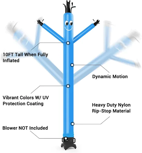 Miniatura 3 de MOUNTO 20ft 18inch Fly Puppet Dancer Tube Man Fly Guy Puppet Dancer (azul)