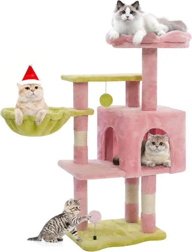 Miniatura 10 de Árbol gótico para gatos de interior para gatos grandes y adultos, torre gótica de 40.5 pulgadas con cama de ataúd, poste rascador, condominio