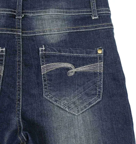 Miniatura 6 de Bienzoe Pantalones cortos de mezclilla para niñas pantalones cortos elásticos de cintura baja para niños, para usar todo el día, perfectos