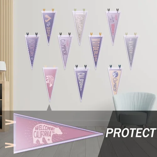 Miniatura 5 de Gueevin 5 soportes para banderines para banderines de 12 x 30 pulgadas, marco de bandera de plástico rígido transparente para mostrar carteles