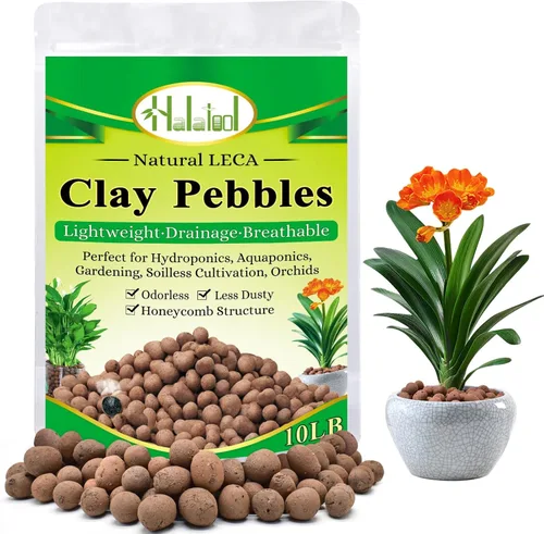 Miniatura 15 de Halatool 18LB de guijarros de arcilla Hydroton de 4mm-16mm, bolas ligeras de Leca para plantas en maceta, hidropónica, jardinería, orquídeas, 18