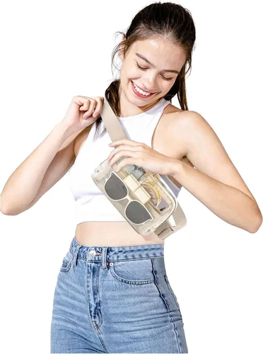 Miniatura 2 de Riñonera Transparente con Correa de Cintura Aprobada para Estadio para Hombres y Mujeres con Correa Ajustable Bolso de Cintura Resistente al Agua