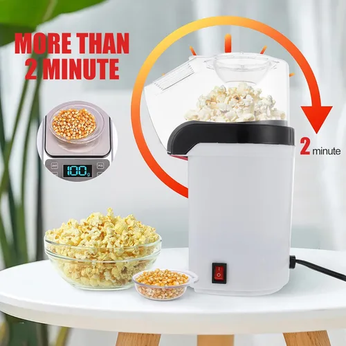 Miniatura 5 de PRETYZOOM Pequeña máquina de palomitas de maíz para uso doméstico, portátil, ligera, eléctrica, para cocina, dormitorio, oficina