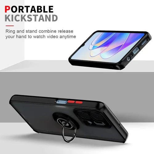 Miniatura 6 de QUIETIP Funda compatible con Xiaomi Redmi Note 12S con protector de pantalla, TPU + policarbonato duro a prueba de golpes, anillo magnético