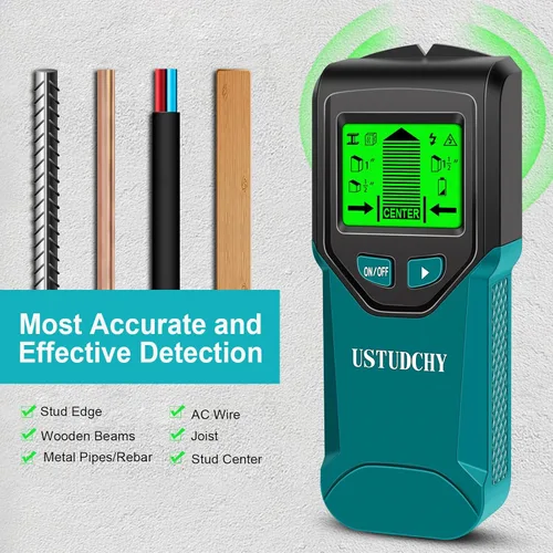 Miniatura 5 de Detector de pernos - Escáner de pared electrónico 5 en 1, detector de pernos con pantalla LCD digital y chip inteligente, detector de pernos