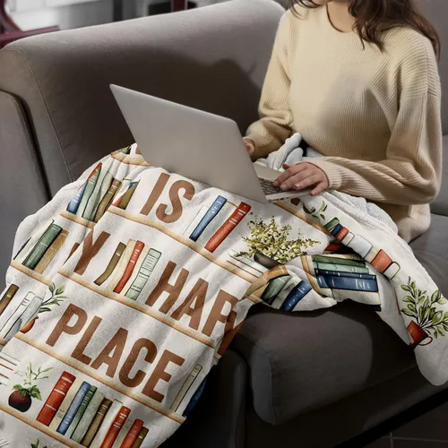 Miniatura 4 de CUJUYO Regalos para Amantes de los Libros para Mujeres y Hombres Manta 50"x40" - Regalos para Bibliotecarios Manta Tipo Throw - Regalos de Club