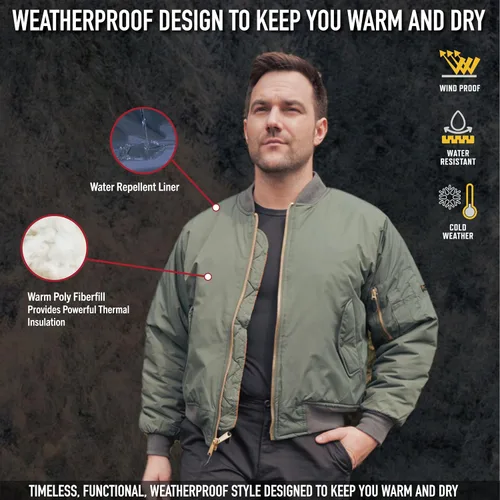 Miniatura 3 de Rothco MA-1 Flight Jacket Iconic Bomber Style Cold Weather Coat Windbreaker
