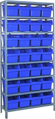 Miniatura 565 de Quantum QSBU-245BK Heavy Duty Shelving Unit with (7) Shelves and (24) QUS245 Black Bins for Garage Warehouse Storage Distribution 400 lb Load