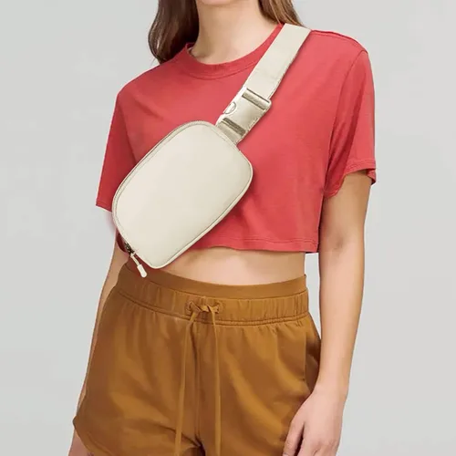 Miniatura 6 de Riñonera, bolsa para cinturón, correa ajustable ajustable de 40 pulgadas, para mujeres y hombres, Beige, Bolsa de cinturón