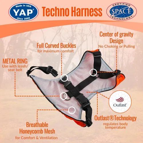 Miniatura 2 de YAP Techno® - Arnés para perro sin tirones, ajustable en 4 direcciones, arnés de chaleco para perro con control de temperatura, arnés para perro sin
