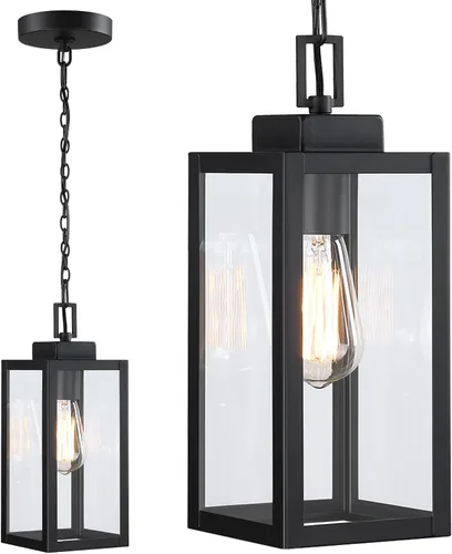 Miniatura 10 de 13 Inch Outdoor Pendant Light Dusk to Dawn Hanging Porch Light for Entrance Front Door Photocell Pendant Lights for Porch Dusk to Dawn Hanging