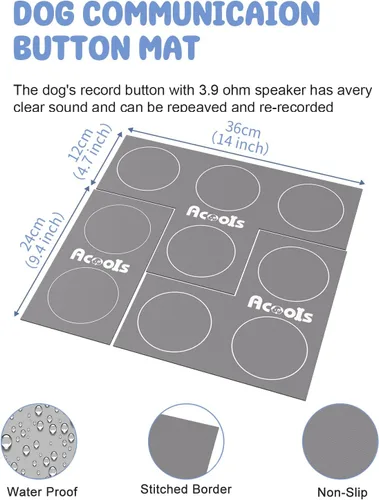 Miniatura 6 de Botones para comunicación para perros, juego de 9 botones para hablar con perros, grabación de voz de 30 segundos, botones de entrenamiento