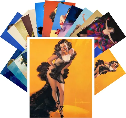 Miniatura 18 de PIXILUV Postal Pack 24pcs Golf Niñas Vintage Viaje Carteles Pinup Sport Azul