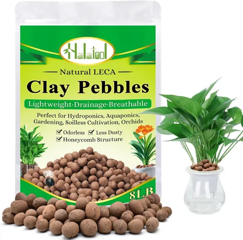 Miniatura 13 de Halatool 18LB de guijarros de arcilla Hydroton de 4mm-16mm, bolas ligeras de Leca para plantas en maceta, hidropónica, jardinería, orquídeas, 18