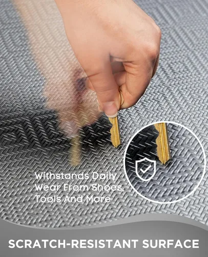 Miniatura 6 de Ophanie Tapetes de cocina para piso, alfombras de cocina, 20 x 32 pulgadas, antifatiga, tapete acolchado de pie, impermeable, cómodo tapete Gris