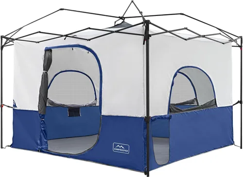 Miniatura 11 de KAMPKEEPER Tienda de campaña interior para toldo emergente, convierte el toldo de patas rectas de 10'x10' en una tienda de campaña–Techo Caqui