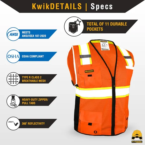 Miniatura 5 de KwikSafety - Chaleco de seguridad BIG KAHUNA Base y edición limitada Chaleco reflectante clase 2 ANSI OSHA chaleco de seguridad para hombres