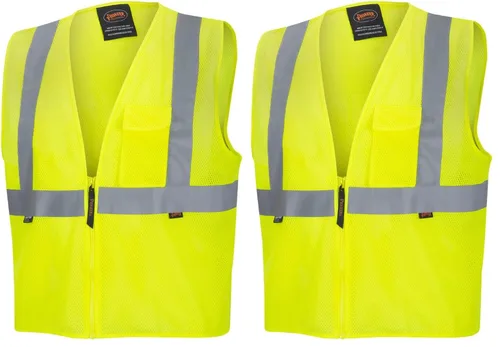 Miniatura 10 de Pioneer Hi Vis - Chaleco de seguridad de malla para hombres y mujeres, cinta reflectante, clase 2, tráfico, seguridad pública, seguridad