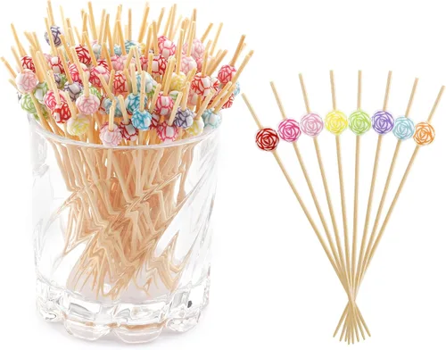 Miniatura 13 de 100 piezas de palillos de cóctel para bebidas, decoraciones de San Valentín, palillos de dientes elegantes para aperitivos, palillos de dientes