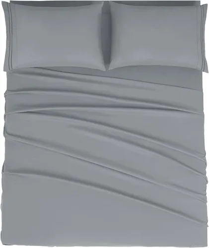 Mejoroom Juego de sábanas de tamaño King – Sábanas y fundas de almohada de ropa de cama 1800 de lujo para hoteles – Sábana bajera con bolsillo