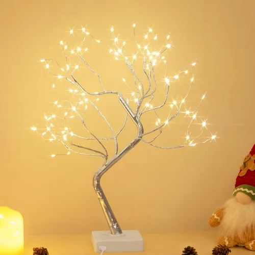 Miniatura 7 de PEIDUO Árbol de luces de hadas, 108 árboles iluminados LED para decoración interior, árbol de Navidad con 9 modos y temporizador, árbol de espíritu