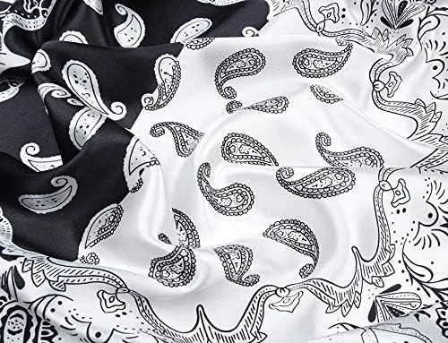 Miniatura 5 de corciova - Bufanda cuadrada grande para mujer, diadema sedosa para cabello rizado, lazo para dormir por la noche, bandana a la moda, 35 x 35 pulgadas
