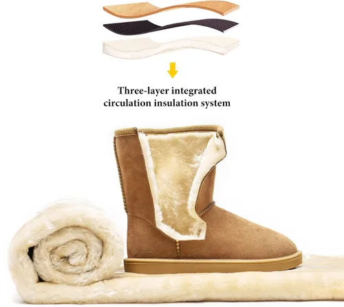 Miniatura 4 de DKSUKO - Botas de nieve clásicas impermeables para mujer