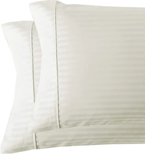Miniatura 9 de Royal Tradition Damasco rayado 580 hilos, 100 % algodón tamaño Queen juego de sábanas de cama beige