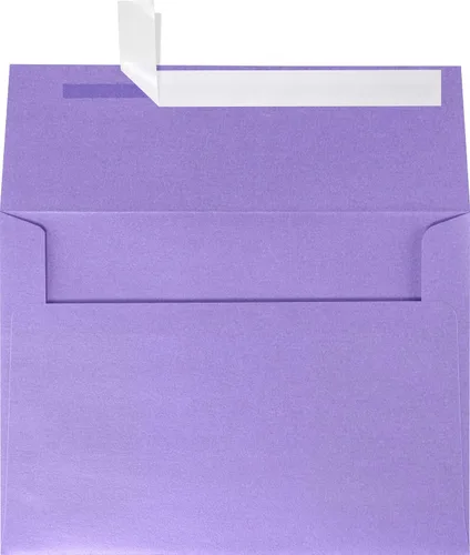 LUXPaper Sobres de invitación A7 | Despegar y prensar | 5 1/4 pulgadas x 7 1/4 pulgadas | Amatista metálico | Texto de 80 libras | 50 unidades