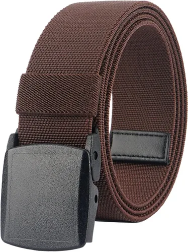 Miniatura 21 de LionVII Cinturones elásticos para hombre con hebilla de plástico sin metal para deportes de trabajo, fácil de recortar para adaptarse a cintura