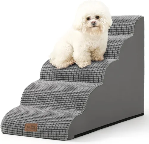 Miniatura 21 de COZY KISS Escaleras para perros pequeños de 11.8 pulgadas de alto, escalón curvado para cachorros, gatos mayores, rampa mediana para mascotas