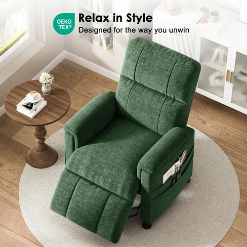 Miniatura 8 de Pipishell Silla reclinable eléctrica para adultos, reclinable eléctrico con control remoto, reclinable/reposapiés ajustable, tela de felpilla, cojín