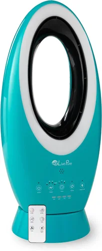 LivePure Ventilador recargable para interiores y exteriores, verde azulado