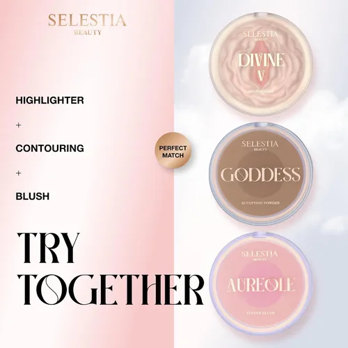Miniatura 7 de SELESTIA BEAUTY Maquillaje iluminador en polvo – Divine V – Brillo radiante para todos los tonos de piel, fácil de aplicar, 0.53 oz