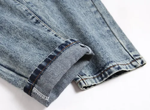 Miniatura 9 de OIIIO Pantalón vaquero de pierna recta rasgados para hombre