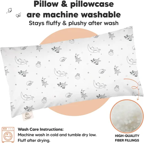 Miniatura 4 de KeaBabies Almohada para niños pequeños con funda de almohada y tamaño jumbo de 14 x 20 pulgadas, almohadas suaves de algodón orgánico para dormir