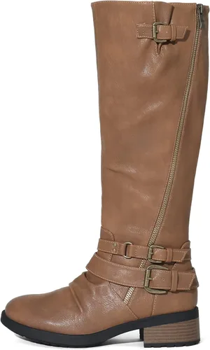 Miniatura 3 de DREAM PAIRS Botas de equitación hasta la rodilla para mujer de pantorrilla ancha