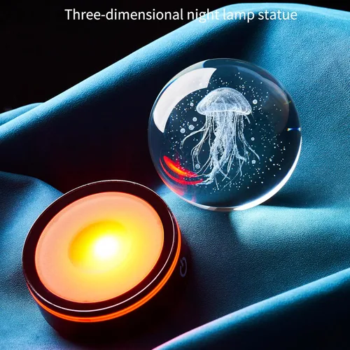Miniatura 5 de Decoración de medusas de bola de cristal 3D, regalo para hombres y mujeres: luz nocturna de biología oceánica, regalos para hija/hijo, cumpleaños