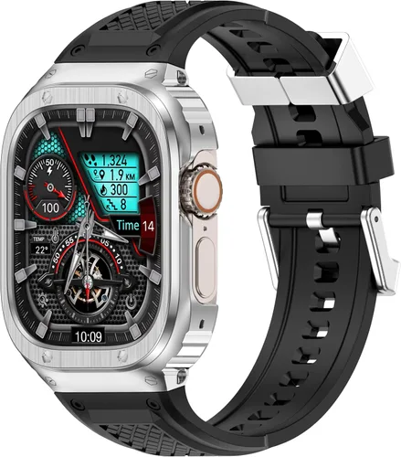 Miniatura 13 de Correa Deczone con caja de acero inoxidable compatible con Apple Watch Series SE 3 2 1/6 5 4 44mm, correa Series 3 2 1 42mm, correa iwatch de metal