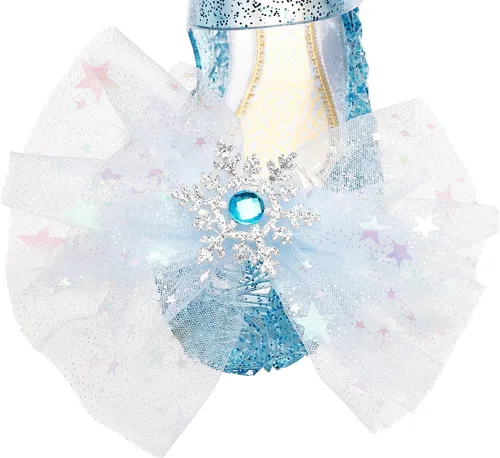 Miniatura 3 de OMGard Zapatos de gelatina para niñas, sandalias de cumpleaños de princesa de reina de la nieve para niñas pequeñas, sandalias azules con purpurina