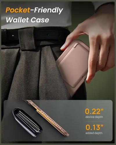 Miniatura 7 de Funda para iPhone Air con tarjetero y soporte y funda para cámara, protección contra caídas de grado militar, parte trasera dura, resistente, Oro