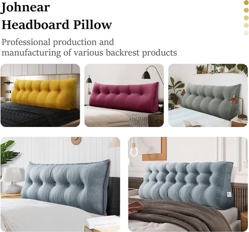 Miniatura 4 de Almohada de cuña para cabecero, almohada de lectura para sentarse en la cama, respaldo grande para adultos, almohada de refuerzo triangular