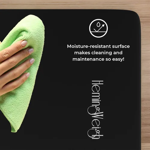 Miniatura 5 de HemingWeigh Tapete de yoga antideslizante extra grueso de 1 pulgada – Tapetes de ejercicio para entrenamientos en casa, color negro