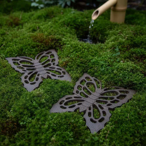 Miniatura 9 de Comfy Hour Rustic Style Collection - Piedra de jardín de hierro fundido - Mariposa (marrón)